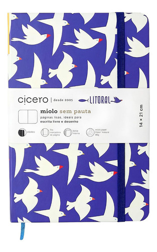 Caderneta Litoral Sem Pauta 14x21 Revoada Azul - Cicero