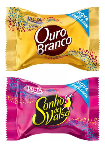 Kit Pacote Bombom 2 Sonho De Valsa + 2 Ouro Branco 1kg Cada