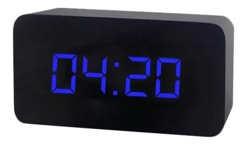 Reloj Digital Madera Usb Despertador Temperatura Fecha