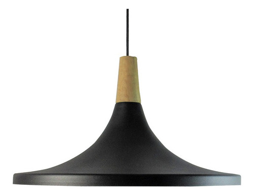 Lampara Colgante Nordica En Negro O Blanco Con Madera