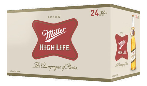 Caja Cerveza Miller High Life Importada 355ml Pack X24 U.