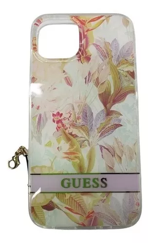 Case Protector GUESS para iphone 13 / Flores Morado - FASHIONCEL