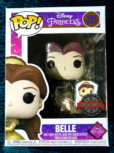 Funko Pop Belle No 221 (bella) - Princesa Disney Pin Lujo (Usado)