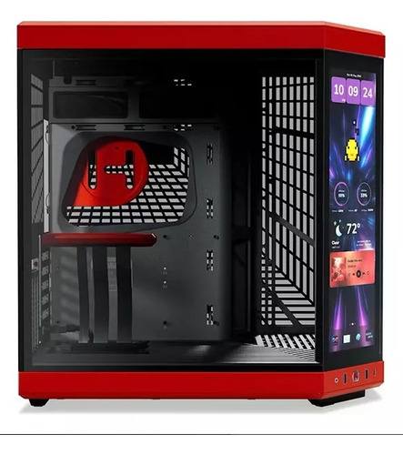 Gabinete Hyte Y70 Atx Pantalla Touchscreen 4k/60hz Mid-tower Negro Y Rojo