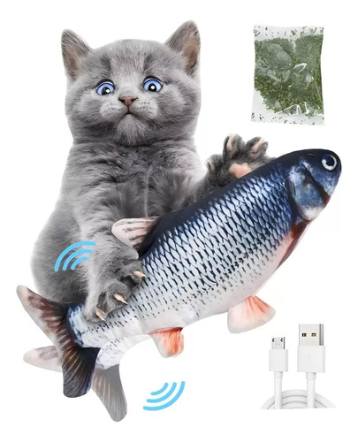 - Juguetes Gato Eléctrico Pez Con Catnip Pescado Para Gatos