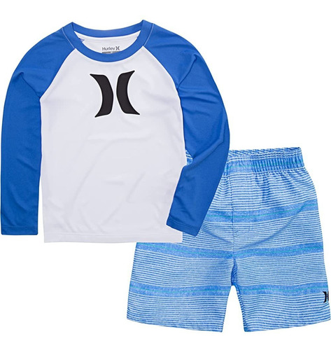 Traje De Baño De 2 Piezas De Hurley Boys, Azul Fuente, 4t