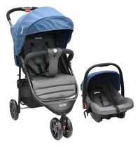 Comprar Carriola Altra Travel System Infanti Plegado Compacto Color Azul Chasis Black