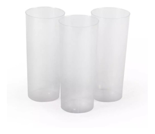 Imagen 1 de 10 de Vaso Trago Largo X 10 Plástico Descartable Transparente 
