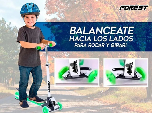 Imagen 5 de 10 de Monopatín Forest Plegable Cuatri Patín 4 Ruedas Con Luz