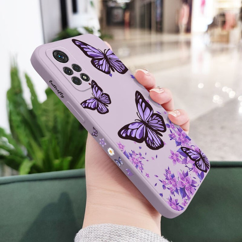 Carcasa De Silicona Diseño De Mariposa Para Xiaomi+ Correa