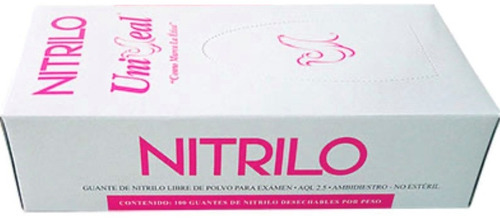 Guantes descartables antideslizantes UniSeal 3.5 grs color rosa talle S de nitrilo x 100 unidades