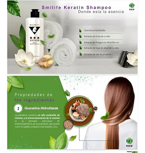 2 X Shampoo De Keratina Smilife Hgw - 255 Ml