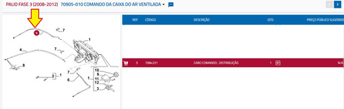Cabo Do Comando Distribuição Ar Palio Strada Idea 08-20 Orig