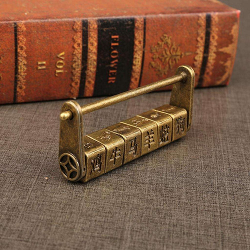 Porta-joias Com Cadeado Com Senha Vintage Antigo Do Zodíaco