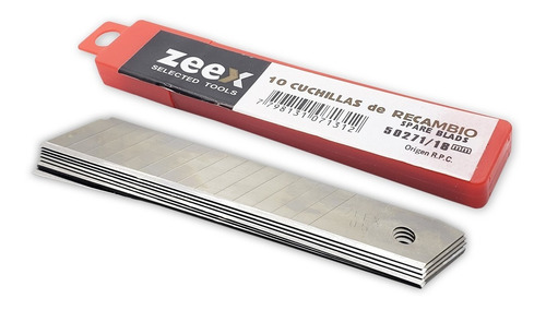 Imagen 1 de 9 de Repuesto Para Cutter Grueso Ancho 18mm X 10 Hojas Zeex