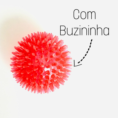 Imagem 4 de 4 de Brinquedo De Cachorro Bola Espinho Com Som Vermelha Grande