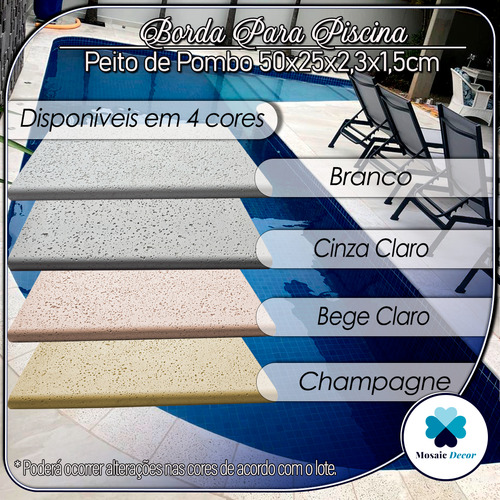 Kit 90 Bordas Peito De Pombo Atérmica Para Piscina 50x25x2,3
