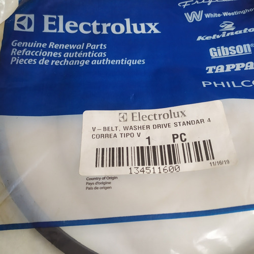 Imagen 2 de 3 de Correa Lavadora Frigidaire Electrolux Westinghouse 134511600