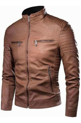 Super Promoción Cazadora Cuero Biker Hombre