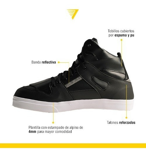 Zapatillas Botas Moto Vértigo Ecocuero C/refuerzo. Tienda Of