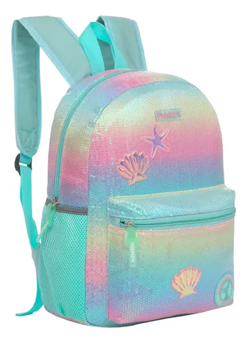 Mochila Escolar Unicornio Brillos Nena Espalda Estrella Hb