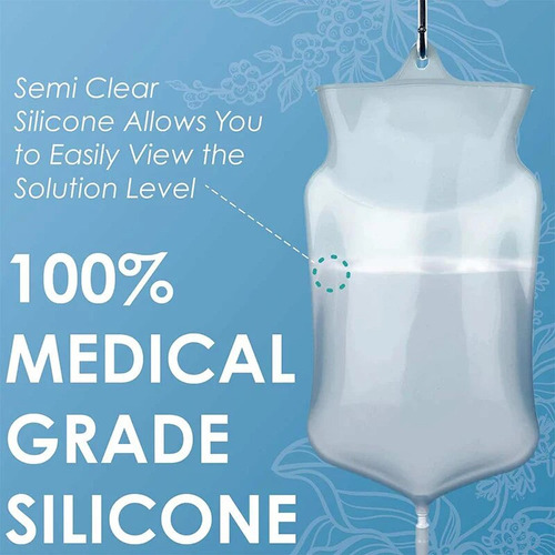 L Bolsa De Silicona Para Bidé De Agua Enema Colon Kit Café