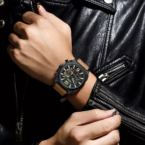 Reloj Curren 8398 En Cuero Hombre Cronos Funcionales Lujo