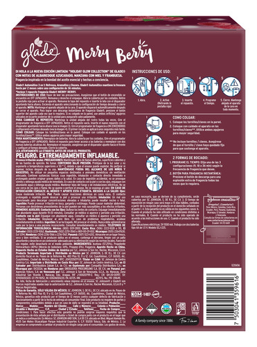 Aromatizante Glade Aparato Automático Merry Berry 270ml