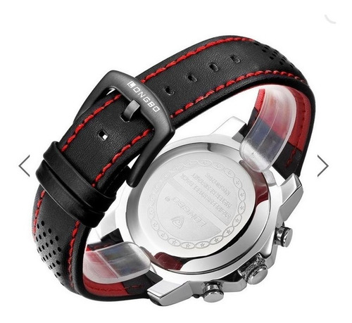 Relogio Estiloso Preto Pulseira De Couro