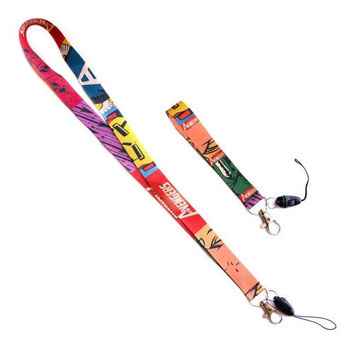 Pack Lanyard Largo Y Corto - Avengers Marvel - Personalizado