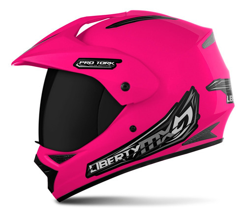 Capacete Motocross Viseira Fumê Pro Tork Mx Vision Rosa Tamanho Do Capacete 60