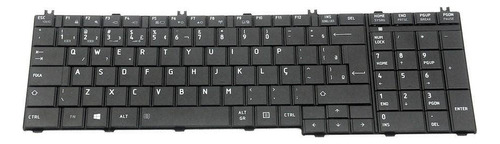 Teclado Para Notebook Toshiba Satellite L655-s5106bn Abnt2 Cor Preto