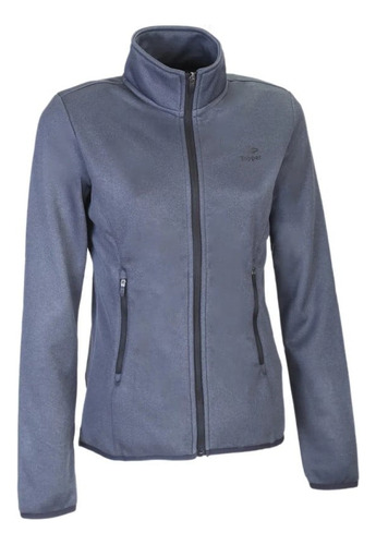 Campera Sin Capucha Topper Fz Poly Fleece Wmn Gris Mujer