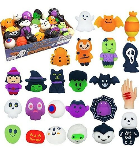 24 Pcs Halloween Mochi Squishy Juguetes Bulk 4bfv4