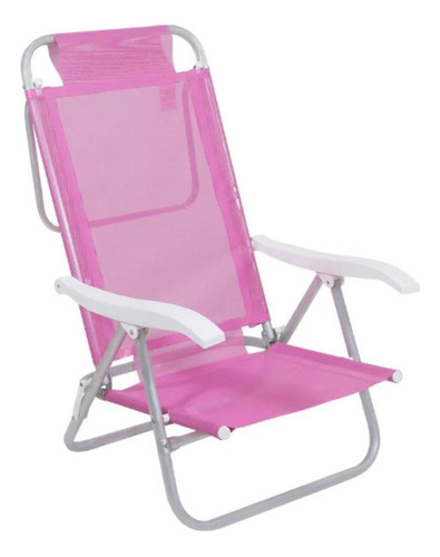 Cadeira Sunny Aluminio Sannet 6 Posicoes Rosa Bel