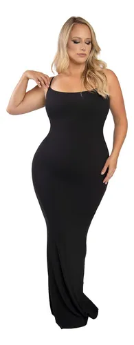 Faja Vestido Negro Sexy Levanta Pompas Straples Sin Tirantes