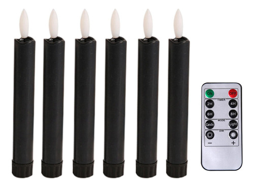 6 Piezas De Velas De Pilar Led Velas Cónicas Sin Llama