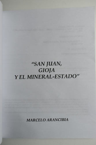 San Juan,gioja Y El Mineral-estado Marcelo Arancibia C175 (Usado)