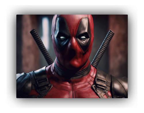 Poster Tela Sublimada Dead Pool Para Oficina 75x50cm