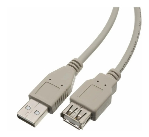 Cable Alargue Prolongador Extensión Usb Macho- Hembra 1.8mts Color Beige