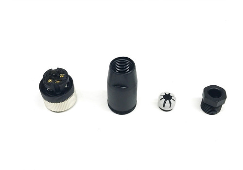 100x Conector M12 4 Pinos Femea Reto Para Montar Sensor