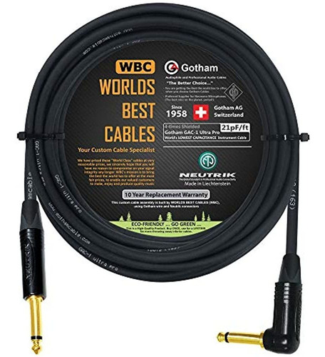 40 Foot - Gotham Gac-1 Ultra Pro - Cable De Instrumento De B