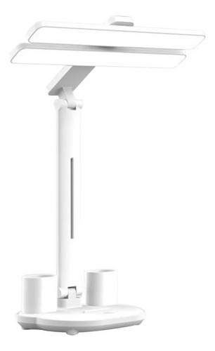 Lámpara Velador De Mesa Portalápices 3 Tonos Táctil Led Blanco Blanco