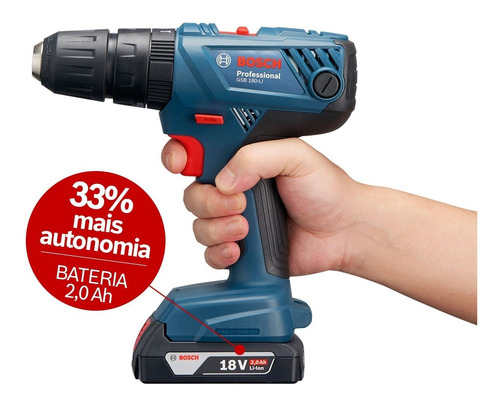 Imagem 3 de 7 de Parafusadeira Imp Bateria 18v Gsb180li Bosch + 23 Acessórios