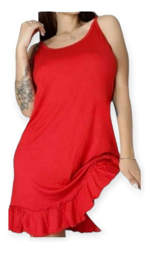 Vestido Musculosa Corto Espalda Descubierta  Volados Sensual