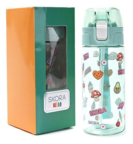 Botella De Agua Plastica Infantil 500ml Pico Skora Diseño