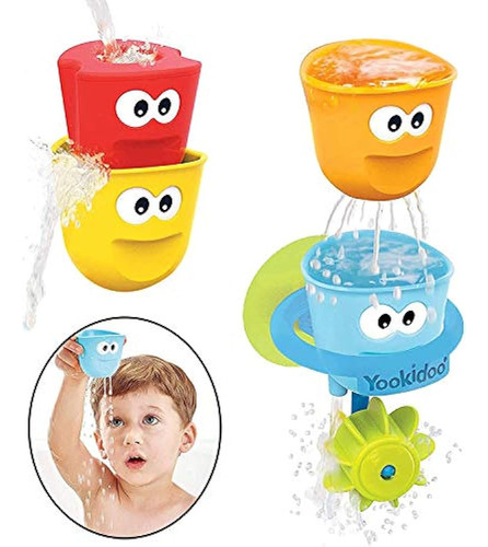 Juguetes De Baño Para Bebés Yookidoo - Juego De Cuatro Vasos