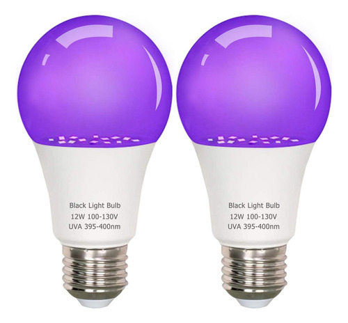 Bombilla Negra, Led De 12w A19 Uv Light 100 Watt Nivel Uva 2