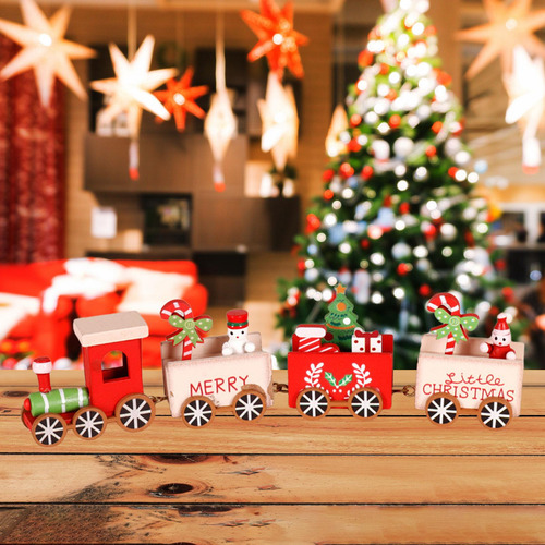 Juguete De Tren De Navidad De Madera, Decoración Del De
