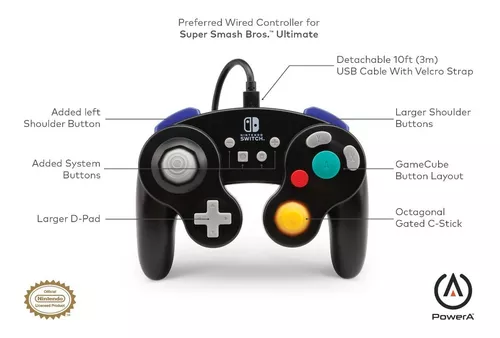 Control joystick ACCO Brands PowerA Wired Controller GameCube Nintendo  Switch negro